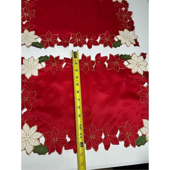 Christmas Table Set 5 Pcs Tablecloth 2 Placemats Centerpiece Mat Pot Holder Note - Picture 12 of 15
